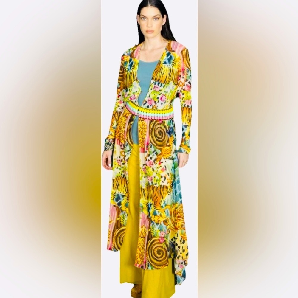 Petit Pois Tiger Print Sheer Duster‎ – Boho Resort Beach Coverup Glam